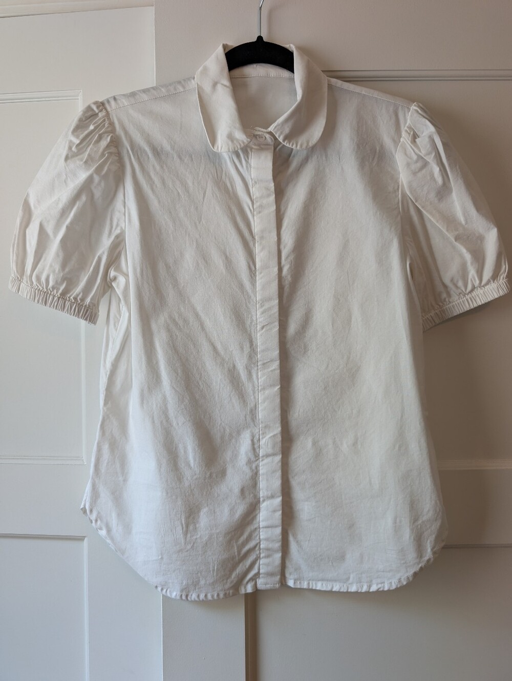 White Short-Sleeve Button-Down Blackmilk Shirt AU Size 8